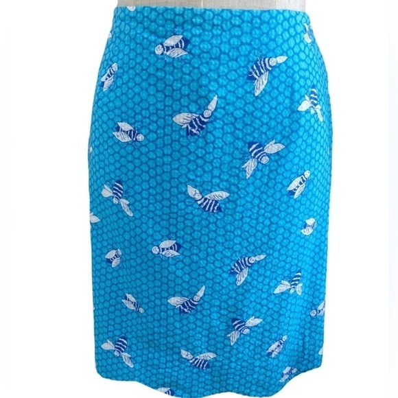 Lily Pulitzer White Label Busy Bees Scalloped Edge Skirt Size 8 - Picture 5 of 5